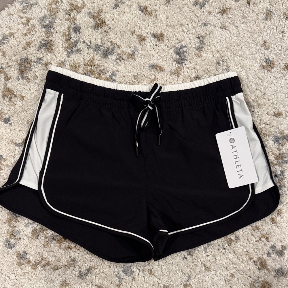Athleta Women's Black Athletic Shorts with White Trim